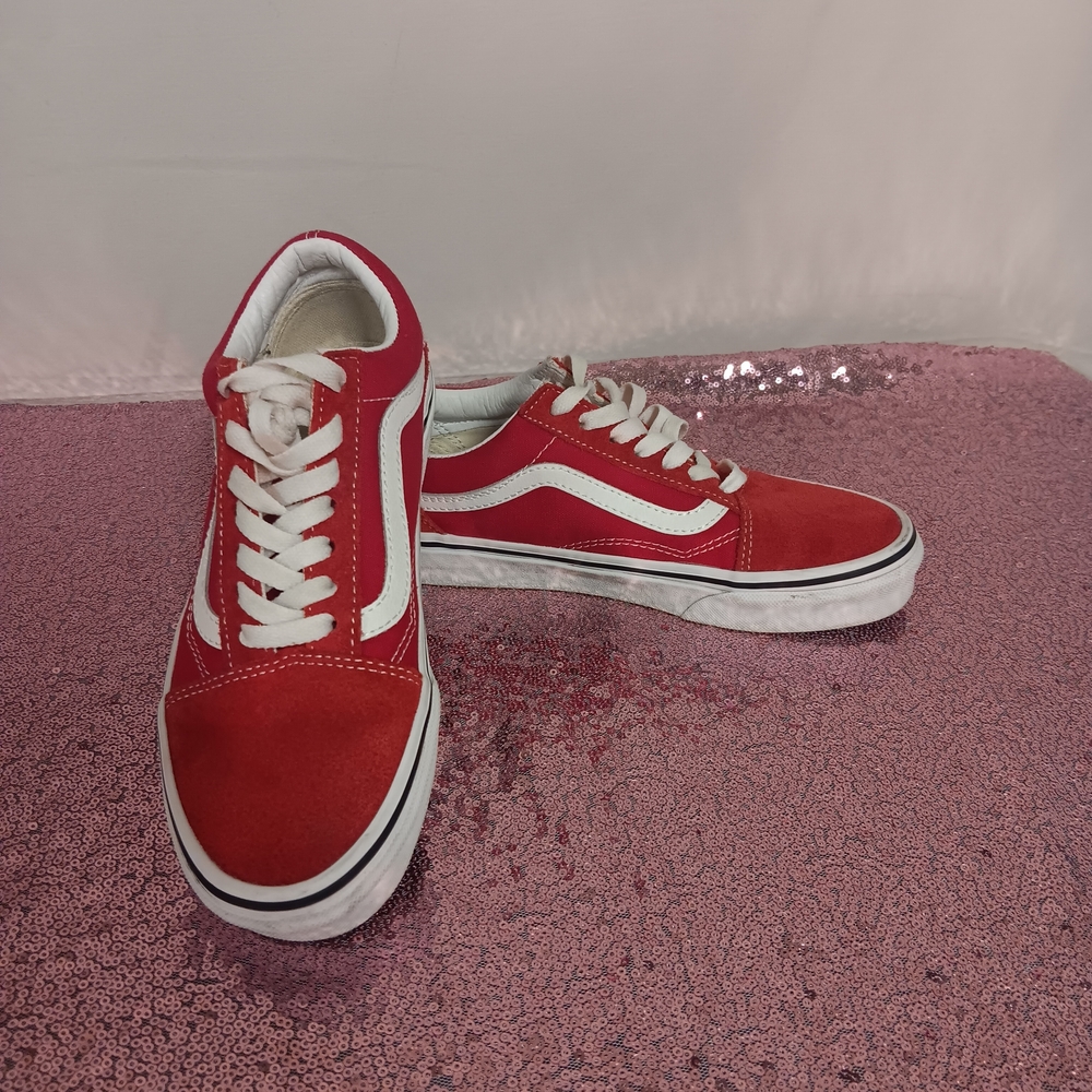 Vans Red and White Women's Sneakers